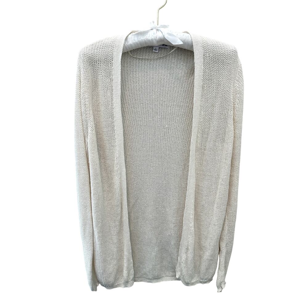 UNIQLO x Ines de la Fressange | Cream Open Knit Linen Cardigan | Large